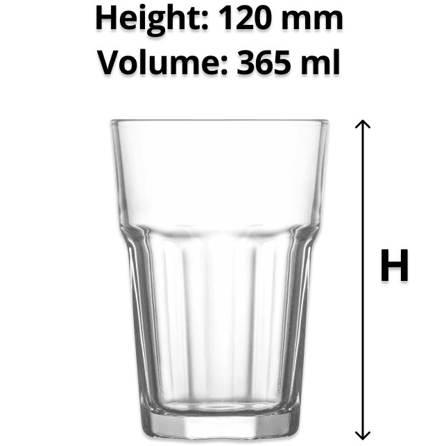 LAV Aras Tall Tumbler Glass Cup 365ml Pack 48 51ARA265 (48 Pack) - SuperOffice