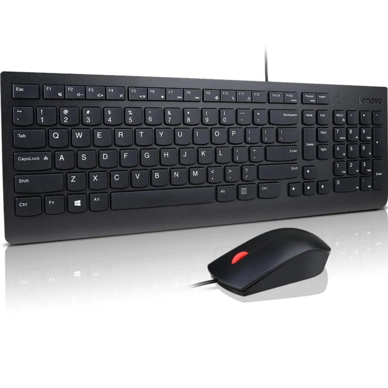 Lenovo Essential Wired Keyboard & Mouse Hotkey Height Adjustable Combo Set 4X30L79883 - SuperOffice