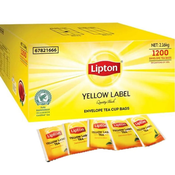 Lipton Yellow Label Quality Blend Envelope Tea Cup Bags Individually Wrapped 1200 Bulk Box 67821666 - SuperOffice