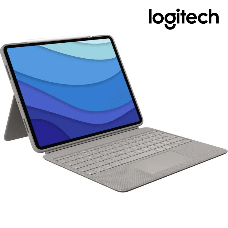 Logitech Combo Touch KeyBoard Trackpad Case iPad Pro 12.9" Inch 6th/5th Gen 2021 Sand 920-010223 (Sand Colour) - SuperOffice