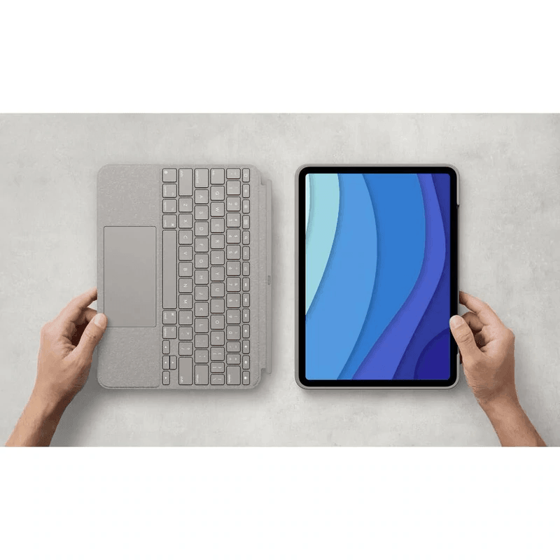 Logitech Combo Touch KeyBoard Trackpad Case iPad Pro 12.9" Inch 6th/5th Gen 2021 Sand 920-010223 (Sand Colour) - SuperOffice