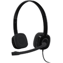 Logitech H151 Stereo Headset Headphones Microphone 3.5mm Jack Black 981-000587 - SuperOffice