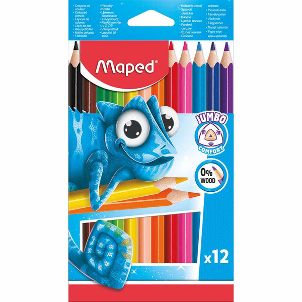 Maped Pulse Jumbo Colouring Pencils Box 12 Assorted 8834352 - SuperOffice