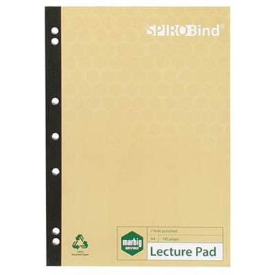 Marbig 100% Recycled Lecture Pad 7 Hole Punched 140 Page A4 18055E - SuperOffice