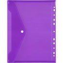 Marbig Binder Pocket Button Closure A4 Purple 2025919 - SuperOffice