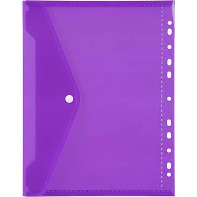 Marbig Binder Pocket Button Closure A4 Purple 2025919 - SuperOffice