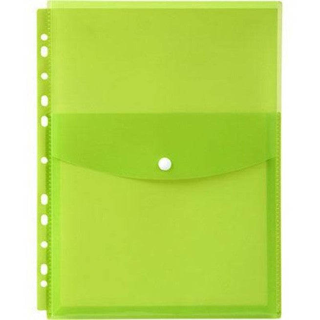 Marbig Binder Pocket Top Opening Document Wallet Holder A4 Lime Green Pack 12 2025804 (12 Pack) - SuperOffice