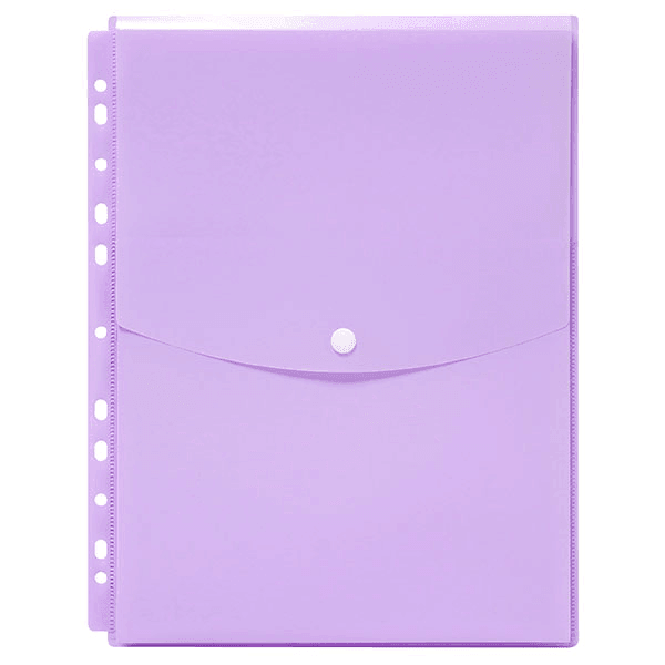 Marbig Binder Pocket Top Opening Document Wallet Holder A4 Pastel Purple Pack 12 2025894 (12 Pack) - SuperOffice