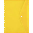 Marbig Binder Pocket With Button A4 Yellow 2025905 - SuperOffice