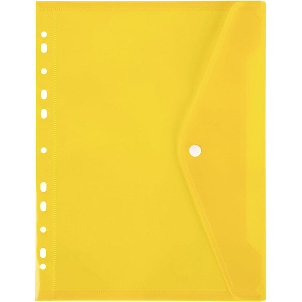 Marbig Binder Pocket With Button A4 Yellow 2025905 - SuperOffice