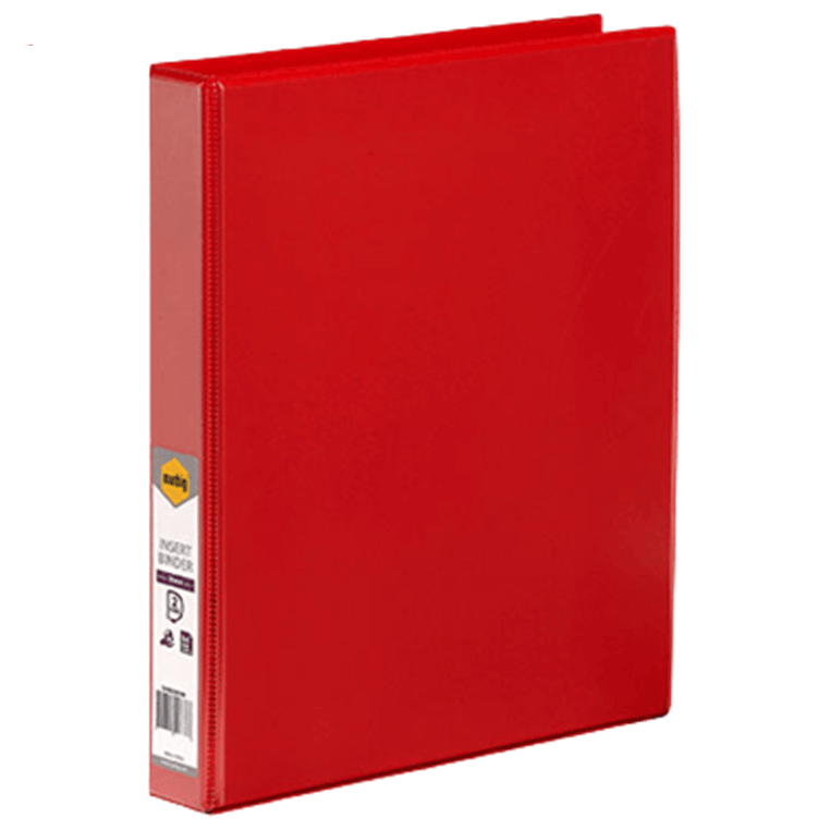 Marbig Clear View Insert Ring Binder Folder 2D 25mm A4 Red 20 Pack 5402003B (20 Pack) - SuperOffice