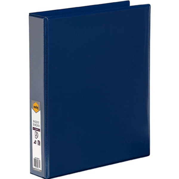 Marbig Clear View Insert Ring Binder Folder 2D 38mm A4 Blue Box 12 5412001B (Box 12) - SuperOffice