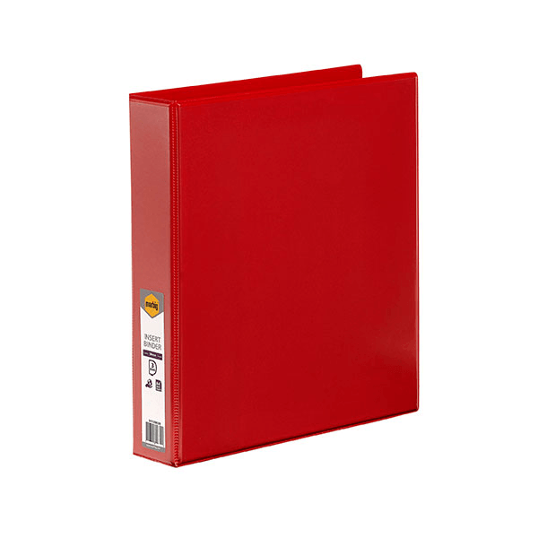 Marbig Clear View Insert Ring Binder Folder 3D 38mm A4 Red Box 12 5413003B (Box 12) - SuperOffice