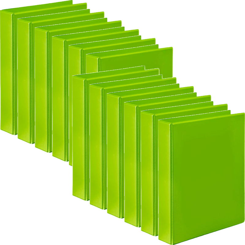Marbig Clearview Insert Ring Binder 4D 50mm A4 Lime Green 12 Pack 5424004 (12 Pack) - SuperOffice