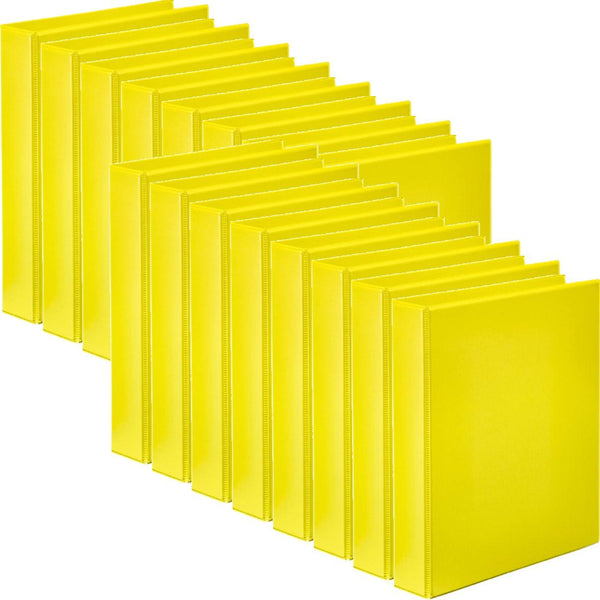 Marbig Clearview Insert Ring Binder Folder 2D 25mm A4 Yellow Box 16 5402005 (16 Pack) - SuperOffice