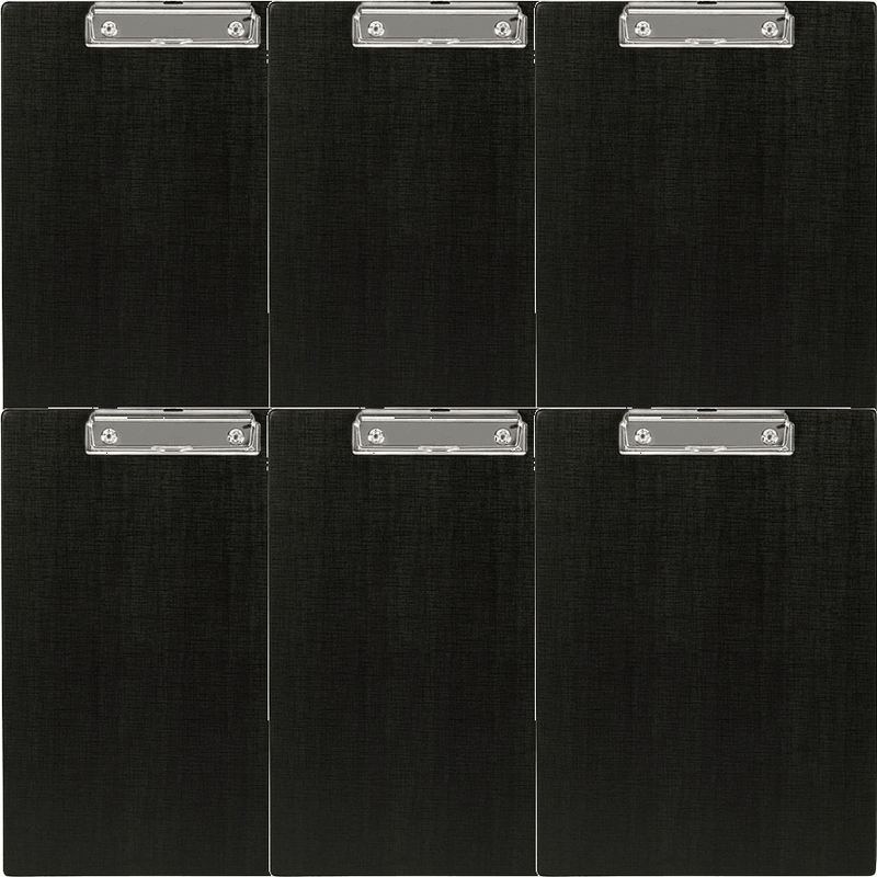 Marbig Clipboard PVC A4 Black Pen Holder Sturdy Pack 6 4302002 (6 Pack) - SuperOffice