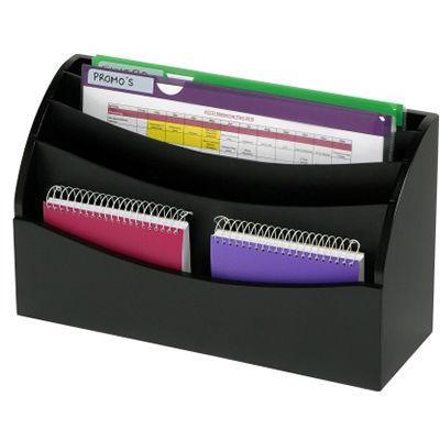Marbig Desktop Organisers Wooden 4 Tier Black 86201B - SuperOffice