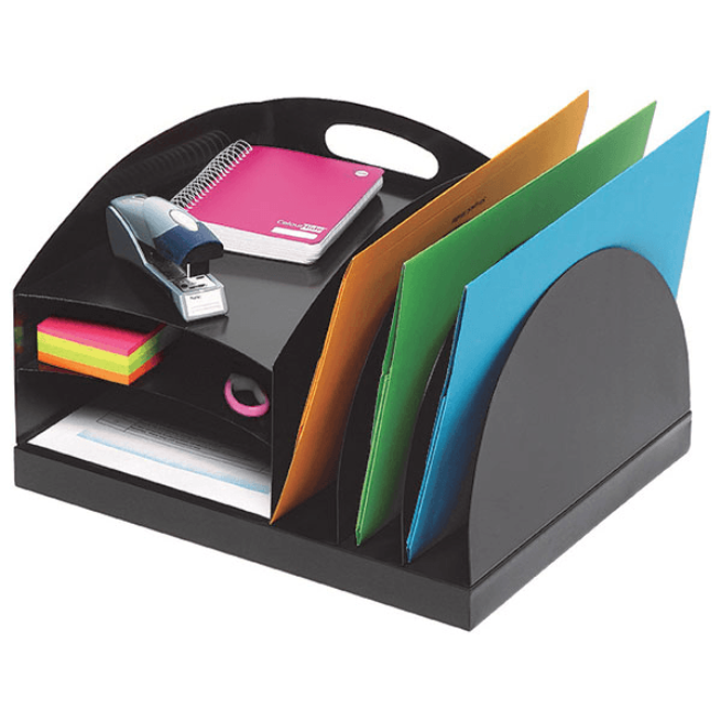 Marbig Desktop Stationery Folder Files Organiser Metal 2 Way Black 86206B - SuperOffice