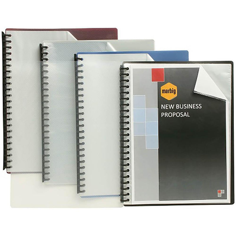 Marbig Display Book Refillable 20 Pocket A4 Clear/Assorted 2007299 - SuperOffice