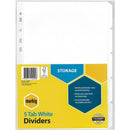 Marbig Divider Manilla 5-Tab A4 White 37300F - SuperOffice