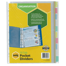 Marbig Divider Pocket PP 10-Tab A4 Assorted Colours 10 Pack 35081 (10 Pack) - SuperOffice