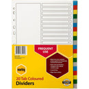 Marbig Divider Pp 20-Tab A4 Assorted 35022 - SuperOffice