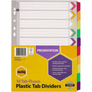 Marbig Divider Reinforced Manilla 10-Tab A4 Fluoro Assorted 36017F - SuperOffice