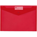 Marbig Doculope Folder Wallet Button Closure A4 Translucent Red Pack 10 2015003 (10 Pack) - SuperOffice