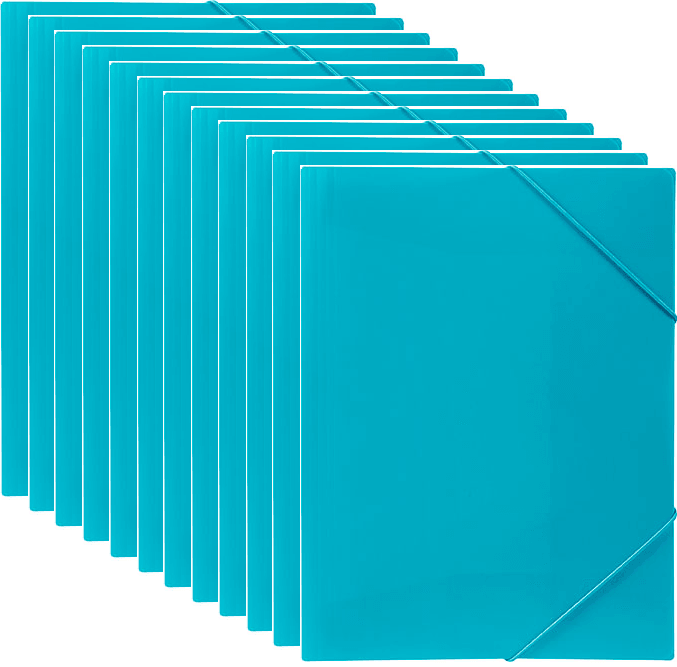 Marbig Document File Wallet Folder Elastic Strap A4 Marine Blue 12 Pack 2095101 (12 Pack) - SuperOffice