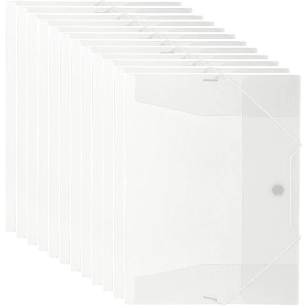 Marbig Document Wallet Clear Translucent Pack 12 2095112 (Pack 12) - SuperOffice