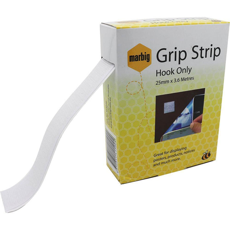 Marbig Grip Strips Hook Only 25Mm X 3.6M 415020 - SuperOffice