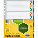 Marbig Index Divider Extra Wide Manilla 1-10 Tab A4 Assorted 36250F - SuperOffice