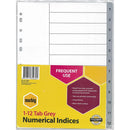 Marbig Index Divider Pp 1-12 Tab A4 Grey 35030 - SuperOffice