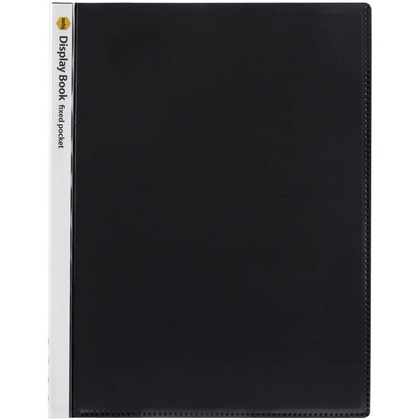 Marbig Non-Refilable Display Book Clear Cover 20 Pocket A4 Black 2003712 - SuperOffice