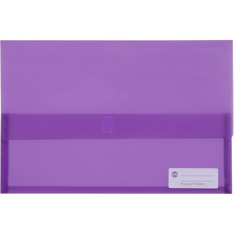 Marbig Polypick Wallet Foolscap Translucent Purple 2310019 - SuperOffice