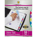 Marbig Professional Series View-Tab Divider Pp 10-Tab A4 Assorted 37830A - SuperOffice