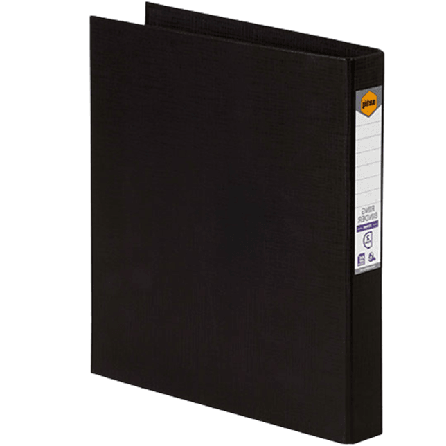 Marbig Ring Binder File Folder PE 25mm 2D A4 Black Box 6 5022102 (Box 6) - SuperOffice