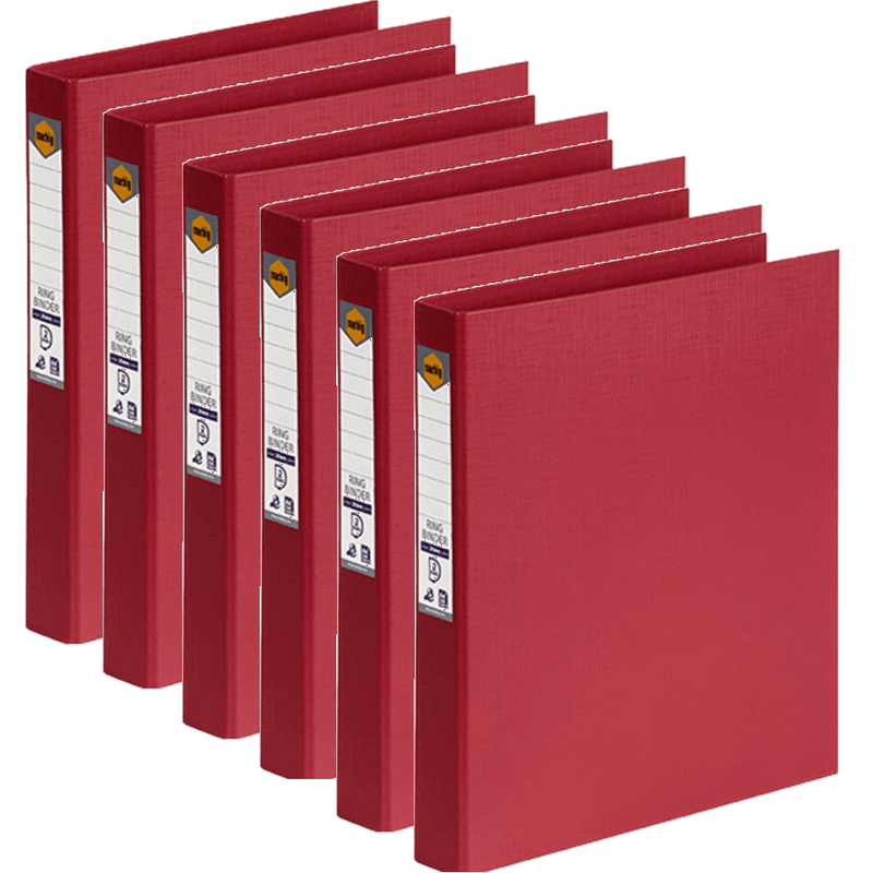 Marbig Ring Binder File Folder PE 25mm 2D A4 Deep Red Box 6 5022116 (Box 6) - SuperOffice