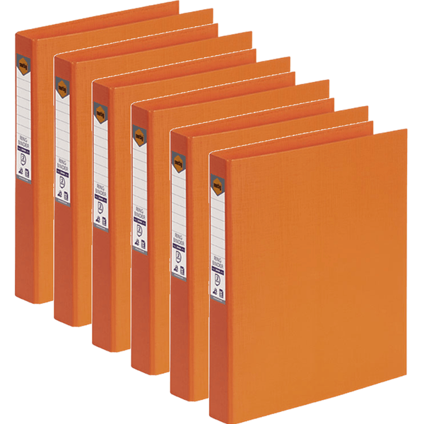 Marbig Ring Binder File Folder PE 25mm 2D A4 Orange Box 6 5022106 (Box 6) - SuperOffice