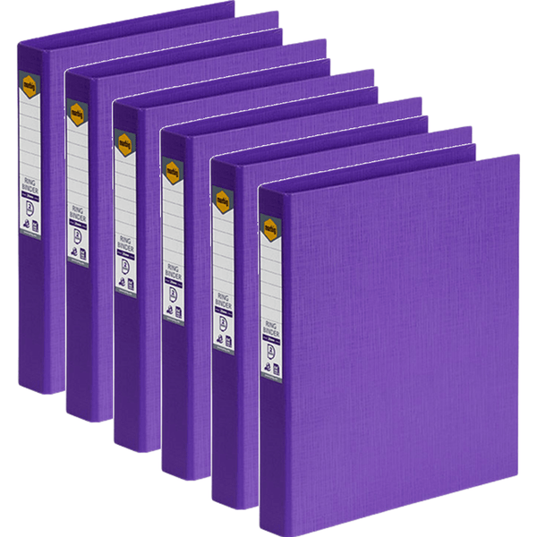 Marbig Ring Binder File Folder PE 25mm 2D A4 Purple Box 6 5022119 (Box 6) - SuperOffice