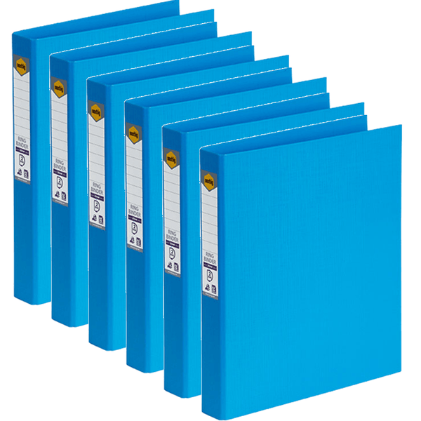 Marbig Ring Binder File Folder PE 25mm 2D A4 Sky Blue Box 6 5022117 (Box 6) - SuperOffice