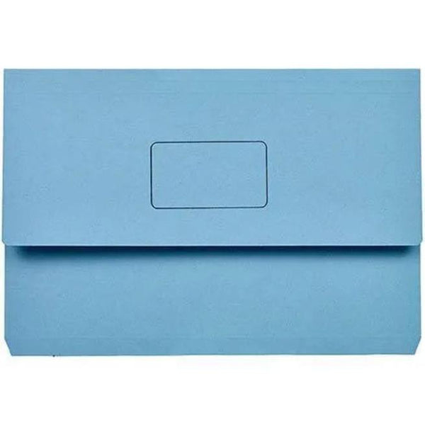 Marbig Slimpick Document Wallet Foolscap Blue Pack 50 4004001(Pack 50) - SuperOffice