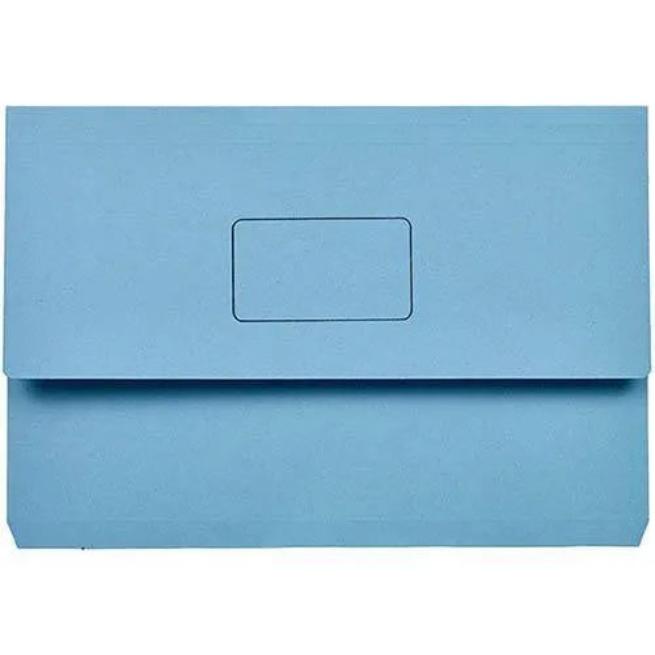 Marbig Slimpick Document Wallet Foolscap Blue Pack 50 4004001(Pack 50) - SuperOffice