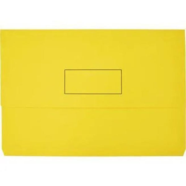 Marbig Slimpick Document Wallet Foolscap Yellow Pack 50 4004005(Pack 50) - SuperOffice