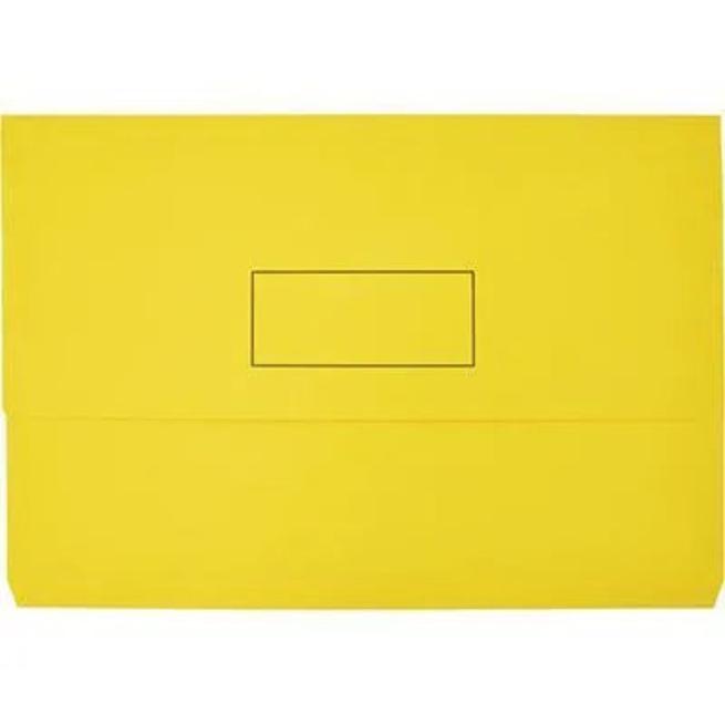 Marbig Slimpick Document Wallet Foolscap Yellow Pack 50 4004005(Pack 50) - SuperOffice