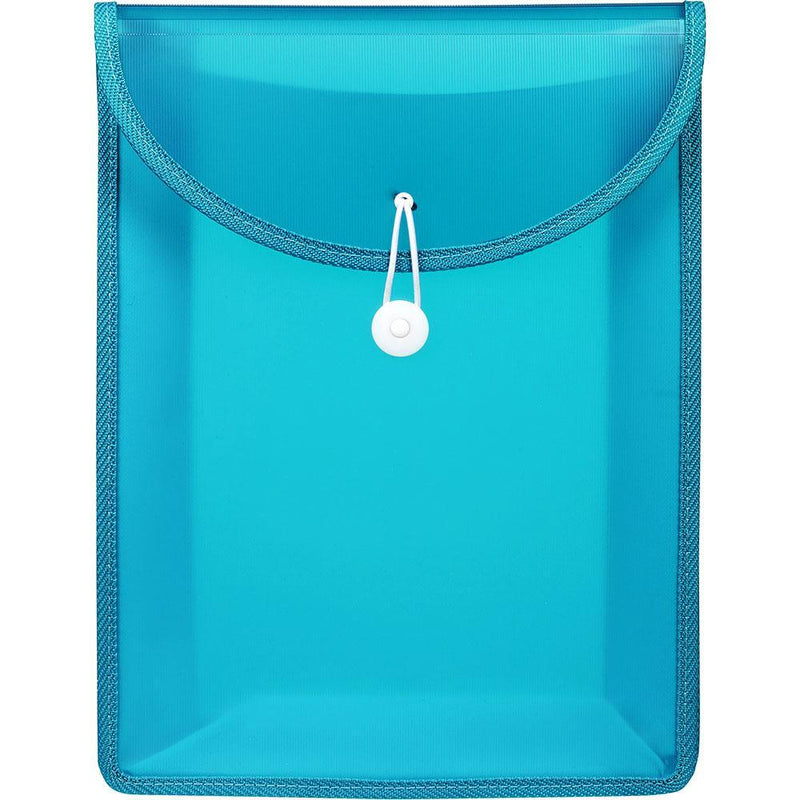 Marbig Top Load File Folder With Elastic Closure PP A4 Aqua Blue Pack 10 9007104 (Pack 10) - SuperOffice