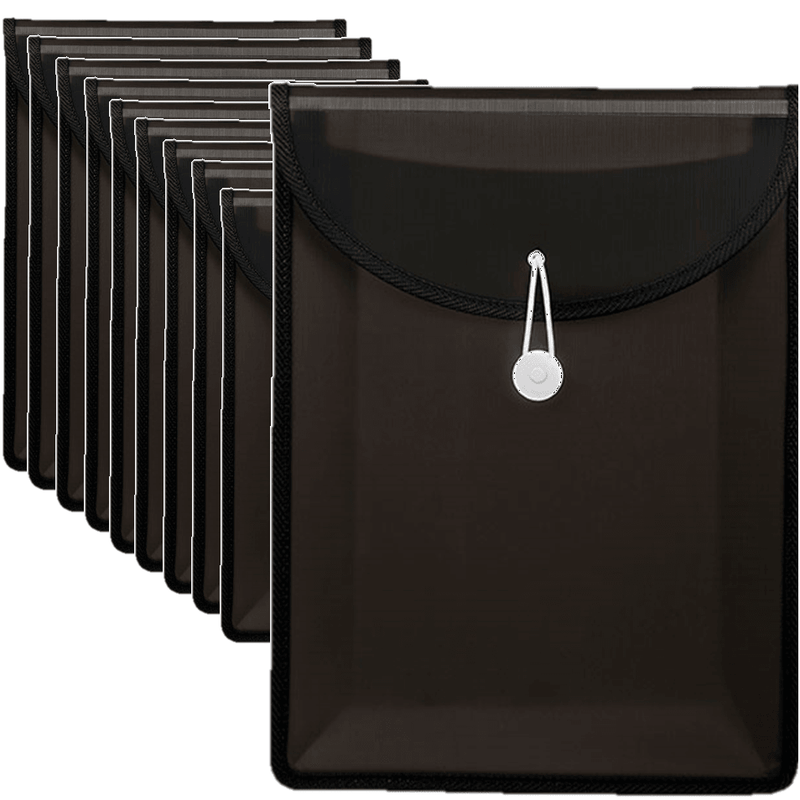 Marbig Top Load File Folder With Elastic Closure PP A4 Black Pack 10 9007102 (Pack 10) - SuperOffice