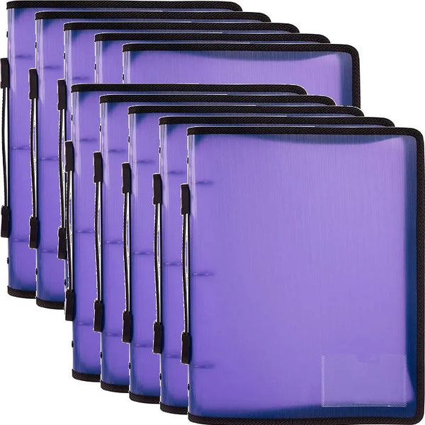 Marbig Zipper Binder Folder With Handle 3D 25mm A4 Purple 10 Pack 6780019 (10 Pack) - SuperOffice