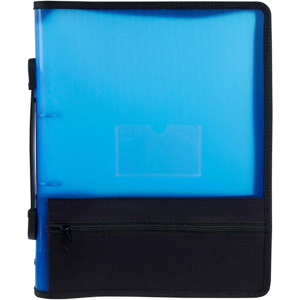 Marbig Zipper Binder With Storage 2D 25Mm A4 Blue 6680001 - SuperOffice