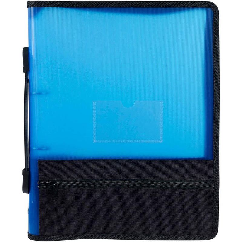 Marbig Zipper Binder With Storage 2D 25Mm A4 Blue 6680001 - SuperOffice